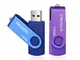 2 Pezzi 16GB Chiavetta ENUODA Pennetta Girevole USB 2.0 Unità Memoria Flash (Viola Blu)