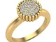 Anelli impilabili a grappolo di diamanti 0,21 carati peso totale oro 14 K e Oro giallo, 50...