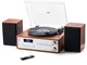 Shuman Bluetooth 7-in-1 in Legno HI-FI Music Center con Giradischi in Vinile, Radio FM / D...