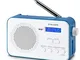 MAJESTIC Radio Portatile (Rt-195dab) Blu E Bianca Dab+FM Sveglia con 2 Allarmi