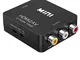 Convertitore da HDMI a AV, Asbter da HDMI a RCA AV/CVSB L/R Video 1080P Supporto HDMI2AV N...