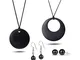 Set di Gioielli in Shungite per la Protezione Elettromagnetica, Realizzati con Pietre di S...