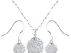 Merdia 925 Parure composta da collana e orecchini in argento Sterling, con cristalli, idea...