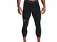 Under Armour UA HG Armour 3/4 Legging, leggings uomo Uomo, Nero (Black / White) , M