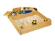 Relaxdays Sabbiera per Bambini con Vasca, Sandbox in Legno con Panchina, Vaschetta per Gio...