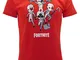 Global Brands Group T-Shirt Originale Fortnite Rossa Skin Semi Gioco Bambino Ragazzo Epic...