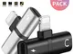 [2 Pack ] 2 in 1 Adattatore jack per Cuffie per iPhone 11 Doppio Convertitore Splitter Aux...