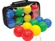 Schildkröt Funsports 970009 - Set Bocce in plastica, 4 Colori, 2 Pezzi per Colore + 1 pall...