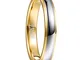 NUNCAD 4mm Anello in Tungsteno Argento-Oro Uomo Donna, Anelli Semplici Cupola Coppie Fede...