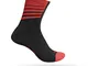 GripGrab - Calze da Ciclismo Racing Stripes, Unisex Adulto, 3014, Nero/Rosso, XS (35-38)