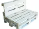 clc Divano divanetto 2 posti in Pallet EPAL per Esterni e Giardino -Made in Italy- Bianco,...