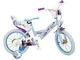 TOIM Bicicletta Frozen 2 Elsa Anna Olaf Disney 16" età 5/7 Anni con ROTELLE E Cestino E Ce...