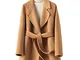 100% lana cappotto donna cappotto medio lungo cappotto trench da donna di base 2 lati capp...