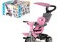 Feber- Baby Plus Music Triciclo, Colore Rosa/Bianco, 800012132