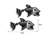 ShAwng 2 Pezzi 15 * 6 cm Auto-Styling Adesivi Divertenti Auto Scheletro lische di Pesce Ad...