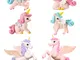 6 Pezzi Mini Figure di Unicorno, Decorazioni per Torte di Compleanno Toppers per Torta di...