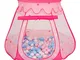 Selonis Tenda 105X90cm/300 Palline Castello Con Palline Colorate Per Bambini, Rosa:Azzurro...