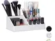 Relaxdays Contenitore Porta-Trucchi in Acrilico, Make-Up Organizer con 16 Scomparti per Co...