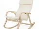 Songmics LYY30M Poltrona a Dondolo, Beige, 65 x 90 x 98 cm