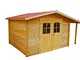 Casetta in legno massiccio da 28 mm – 7,86 m² con legna
