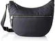 Borbonese Luna Bag, Borsa a Tracolla Donna, Nero, 35x38x15 cm (W x H x L)