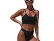 RHTS Tankinis Reggiseno Bikini da Donna Costume da Bagno Bikini a Spacco Sexy Tinta Unita...