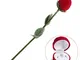 Veewon Caso Day Gift Box Wedding Ring 1pcs della novità Fiore Rosa Rosso Velluto Anelli Es...