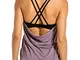 CRZ YOGA Donna Sportivo Canotta Senza Maniche Gilet con Reggiseno IncrociatoTank Top Erica...