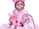 Minidiva Reborn Baby Dolls, Bambole qualità Ragazze 55 cm Morbido Pieno Vinile Silicone Li...