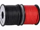 TUOFENG Filo di silicone calibro 12 da 20 metri [10 m nero e 10 m rosso] Filo da 12 AWG ca...