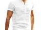 Maglietta T-Shirt da Uomo Estivo Top Estivi da Uomo Camicia in Cotone Lino a Maniche Corte...