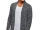 oodji Ultra Uomo Cardigan Largo Senza Chiusura, Grigio, IT 48 / EU 50 / M