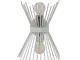 Homemania 5033-001-WH Lampada a Parete Brush, Bianco/Cromo, 22 x 32 x 15 cm