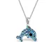 GH* Collana da bambina con ciondolo a forma di delfino, in argento Sterling 925, colore: b...