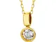 Orovi - Collana da donna, in oro giallo 18 carati (750), con ciondolo a forma di solitario...