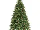 Albero di Natale folto ARTIFICIALE REALISTICO GORDON con pigne bacche PE+PVC+PP (240 cm)