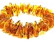 Bracciale in ambra naturale su elastico - Perle di ambra genuina - Bracciali in ambra - Pe...