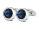 Merit Ocean Uomo Stile Elegante Cuff Link Super Brillante Cristallo Swarovski Blu Navy Cir...