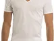 GARDA 3 t-Shirt Filo di Scozia Scollo a Punta 0036 100% Cotone (6, Bianco)