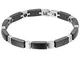 Cupimatch Uomo Donna Braccialetto Bracciale Catena Ceramica Acciaio Inox Nero