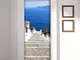 Adesivi per Porte in PVC Premium, Door Cover Santorini Scale, Applicazione Facile e Senza...