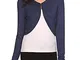 GuoCu Donna Manica Corta Bolero Top Corto Giacchetta Cardigan Coprispalle in Maglia Buio B...