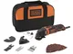 BLACK+DECKER MT300SA2-QS Utensile multifunzione con borsa portautensili e accessori in dot...