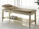 KEOPALIA Lettino in legno regolabile in altezza per estetista massaggio con ripiano per ce...
