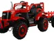 Rolland Trattore Elettrico per Bambini 12V Rosso e Nero