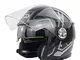 TKYDM Caschi Moto con Bluetooth, Casco Moto Open Face Doppia Visiera per Uomo e Donna, Cas...
