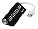 Hama Hub USB 2.0, 4 Porte con Cavo, Nero