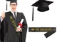 TAROME Tocco Cappello Laurea 2023 Uomo Donna + Nero Fascia con Oro Scritta “THE GRADUATE”...