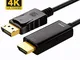 Yiany - Cavo da DisplayPort a HDMI, placcato oro, DP maschio a HDMI maschio, 6 m, colore:...