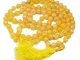 Jaipur Gems Mart AAA Naturale Giada Gialla 108 Mala Collana | Giada Gialla Mala | 108 di P...